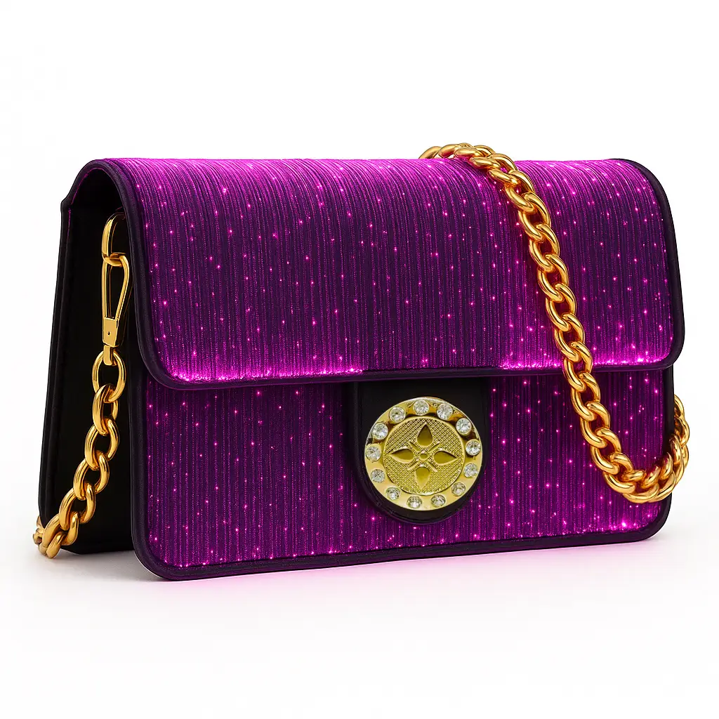 Haske Aura Bag illuminated magenta on a clean background
