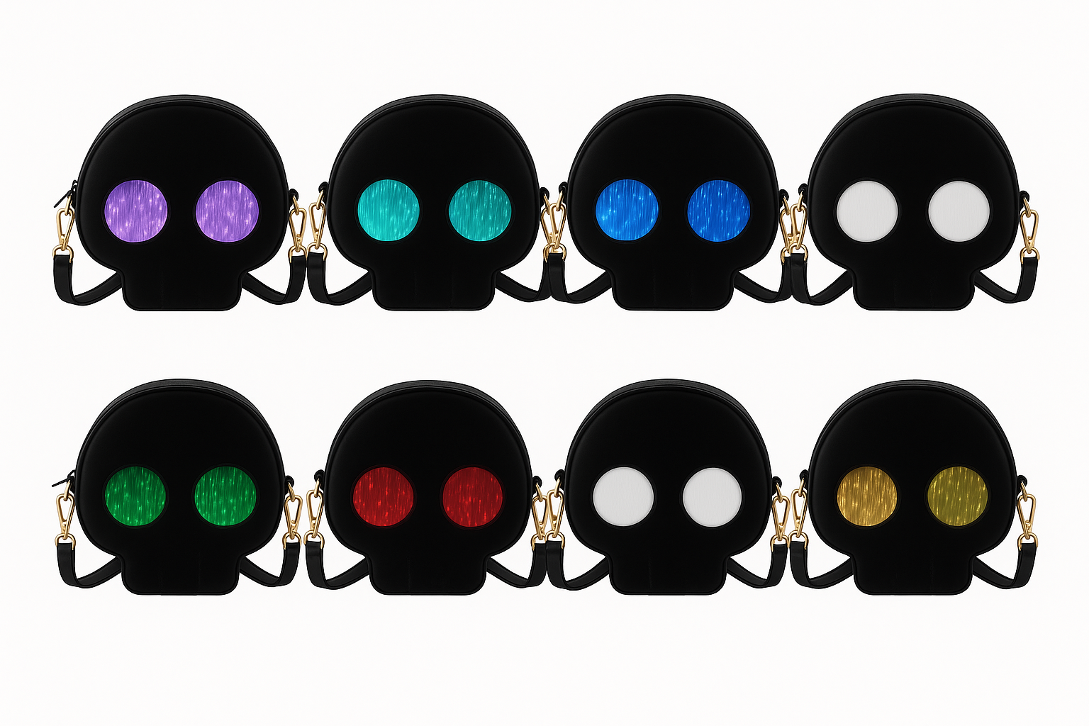 Haske Nocturne Bag shown in multiple LED eye colors